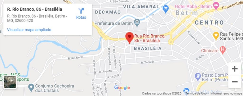 mapa endereço congelados mineiro Betim MG
